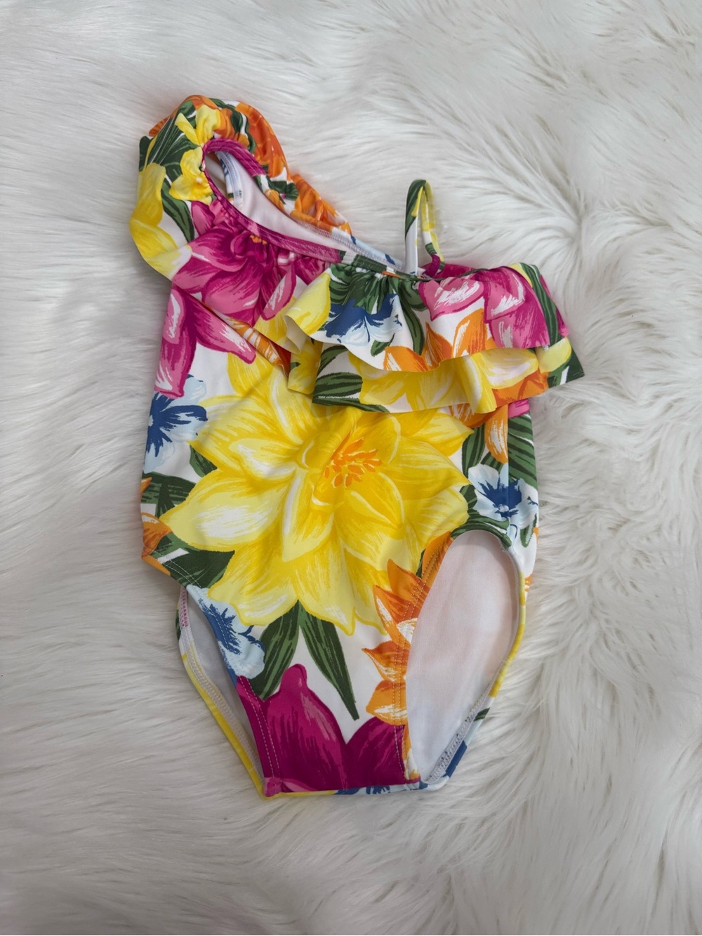 Janie & Jack Floral Ruffle Toddler Swimsuit